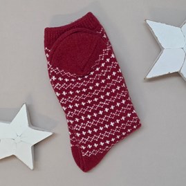 Super Soft Patterned Socks in Red