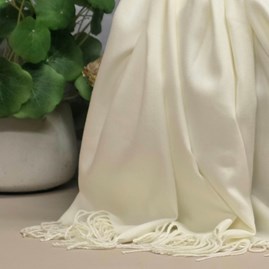 Super Soft Plain Pashmina Style Scarf in Cream