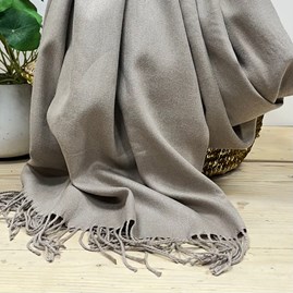 Super Soft Plain Pashmina Style Scarf in Latte Brown