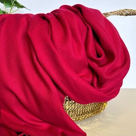 Super Soft Plain Pashmina Tassel Scarf in Berry Red