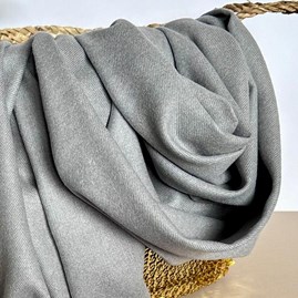 Super Soft Plain Pashmina Tassel Scarf in Stone Grey