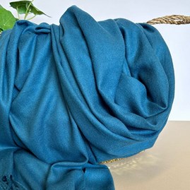 Super Soft Plain Pashmina Tassel Scarf in Teal