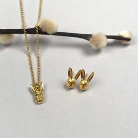 Personalised 18ct Gold Plated Hare Necklace Personalised 18ct Gold Plated Hare Necklace