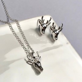 Personalised Solid Silver Stag Necklace Personalised Solid Silver Stag Necklace