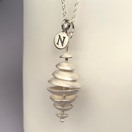Personalised Topsy Turvy Silver Pendant Personalised Topsy Turvy Silver Pendant