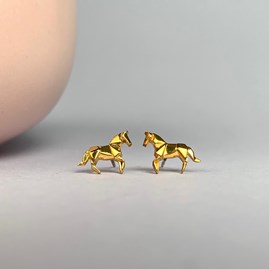 Personalised Gold Plated Origami Horse Necklace Personalised Gold Plated Origami Horse Necklace