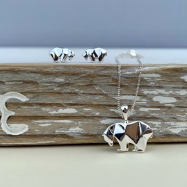 Sterling Silver Origami Polar Bear Earrings Sterling Silver Origami Polar Bear Earrings