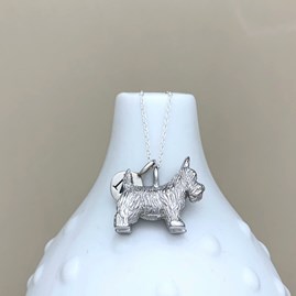 Personalised Silver Scottie Dog Charm Necklace Personalised Silver Scottie Dog Charm Necklace