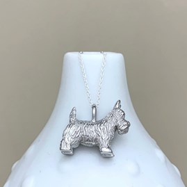 Personalised Silver Scottie Dog Charm Necklace Personalised Silver Scottie Dog Charm Necklace