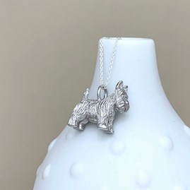 Personalised Silver Scottie Dog Charm Necklace Personalised Silver Scottie Dog Charm Necklace