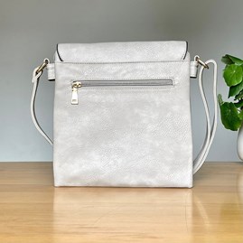 Cross Body Bag With Tassel in Light Grey Cross Body Bag With Tassel in Light Grey