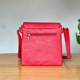 Cross Body Press Stud Bag in Red Cross Body Press Stud Bag in Red