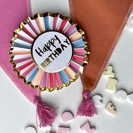 Rose Gold 'Happy Birthday' Badge Rose Gold 'Happy Birthday' Badge