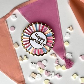 Rose Gold 'Happy Birthday' Badge Rose Gold 'Happy Birthday' Badge
