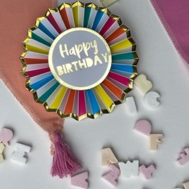 Rainbow 'Happy Birthday' Badge