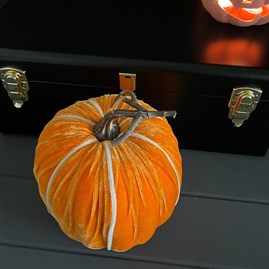Velvet Orange Pumpkin Decoration Velvet Orange Pumpkin Decoration