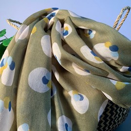 Painted Splodges Scarf In Olive Painted Splodges Scarf In Olive
