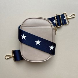 Cross Body Double Zip Bag in Beige Cross Body Double Zip Bag in Beige