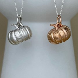 Personalised Large Pumpkin Sterling Silver Necklace Personalised Large Pumpkin Sterling Silver Necklace