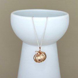 Personalised Large Pumpkin Sterling Silver Necklace Personalised Large Pumpkin Sterling Silver Necklace