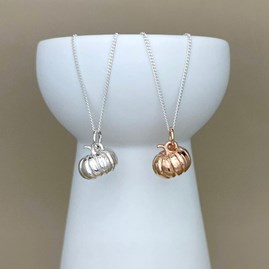Personalised Pumpkin Sterling Silver Necklace Personalised Pumpkin Sterling Silver Necklace