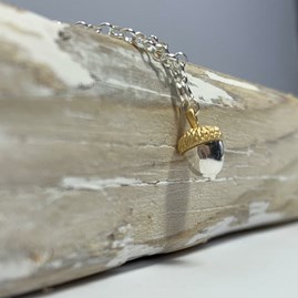 Personalised Solid Silver And Gold Plate Acorn Bracelet Personalised Solid Silver And Gold Plate Acorn Bracelet