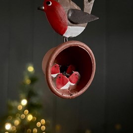 Robins Nesting Hanging Christmas Decoration Robins Nesting Hanging Christmas Decoration