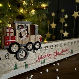 Wooden 'Merry Christmas' Train Advent Rule Wooden 'Merry Christmas' Train Advent Rule