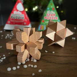 Festive Wooden Puzzle Decoration