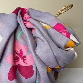 Violas Print Scarf in Grey Violas Print Scarf in Grey