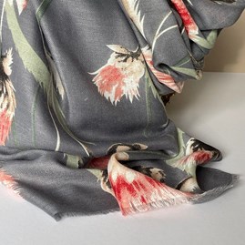 Thistle Print Scarf in Grey Thistle Print Scarf in Grey