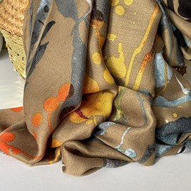Autumn Leaves Print Scarf in Mushroom Autumn Leaves Print Scarf in Mushroom