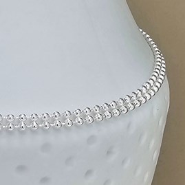 Sterling Silver Double Beaded Anklet Sterling Silver Double Beaded Anklet