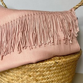 Super Soft Plain Pashmina Tassel Scarf in Light Pink