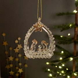 Hanging Glass Nativity Scene Hanging Glass Nativity Scene