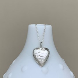 Personalised Silver Hammered Heart Necklace Personalised Silver Hammered Heart Necklace
