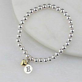 Personalised Children's Bracelet With Gold Plated Heart