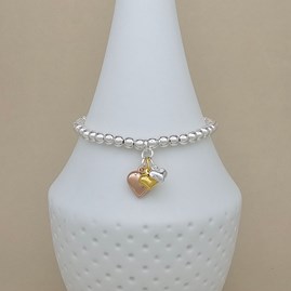 Trio Of Hearts Beaded Bracelet Trio Of Hearts Beaded Bracelet