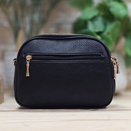 Triple Zip Cross Body Bag in Black Triple Zip Cross Body Bag in Black