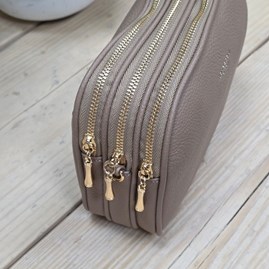 Triple Zip Cross Body Bag in Khaki Triple Zip Cross Body Bag in Khaki