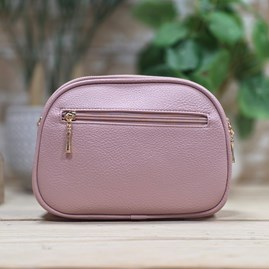 Triple Zip Cross Body Bag in Pink