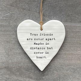 'True Friends' Hanging Ceramic Heart Decoration 'True Friends' Hanging Ceramic Heart Decoration