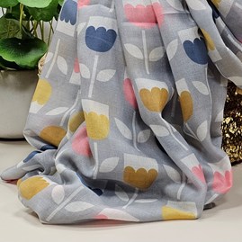 Tulips Scarf in Silver