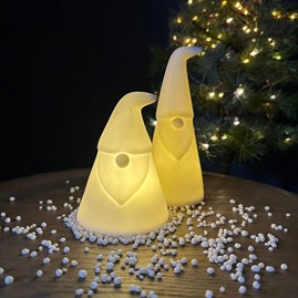 Ceramic LED White Gonk Decoration