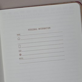 Vegan Leather Pocket Journal - Burgundy & Pink