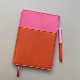 Vegan Leather Pocket Journal Pink & Chilli Vegan Leather Pocket Journal Pink & Chilli
