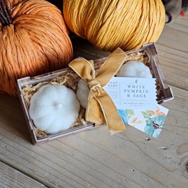 White Pumpkin & Sage 3pc Pumpkin Soap Bar Set White Pumpkin & Sage 3pc Pumpkin Soap Bar Set