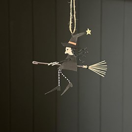 Witch on Broomstick Hanging Halloween Decoration Witch on Broomstick Hanging Halloween Decoration