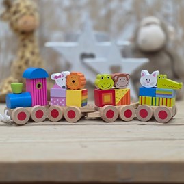 Wooden Animal Puzzle Train