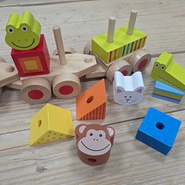 Wooden Animal Puzzle Train